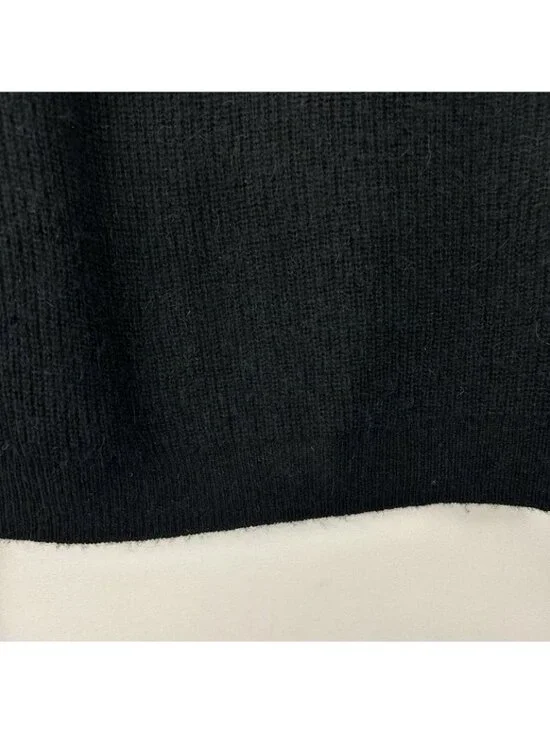 J Crew Women’s Medium Black Alpaca Wool Blend Cropped V-neck Cardigan Sweater - Picture 12 of 16